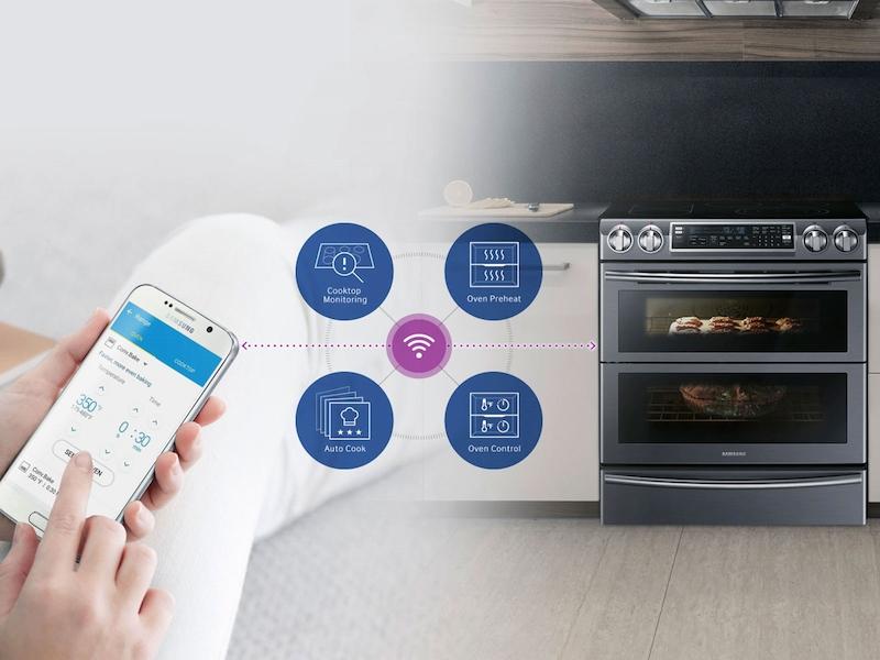 5.8 cu. ft. Slide-In Electric Range with Flex Duo™ & Dual Door in Black Stainless Steel