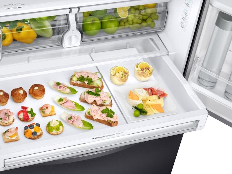 23 cu. ft. 3-Door French Door, Counter Depth Refrigerator with CoolSelect Pantry™ in Black Stainless Steel