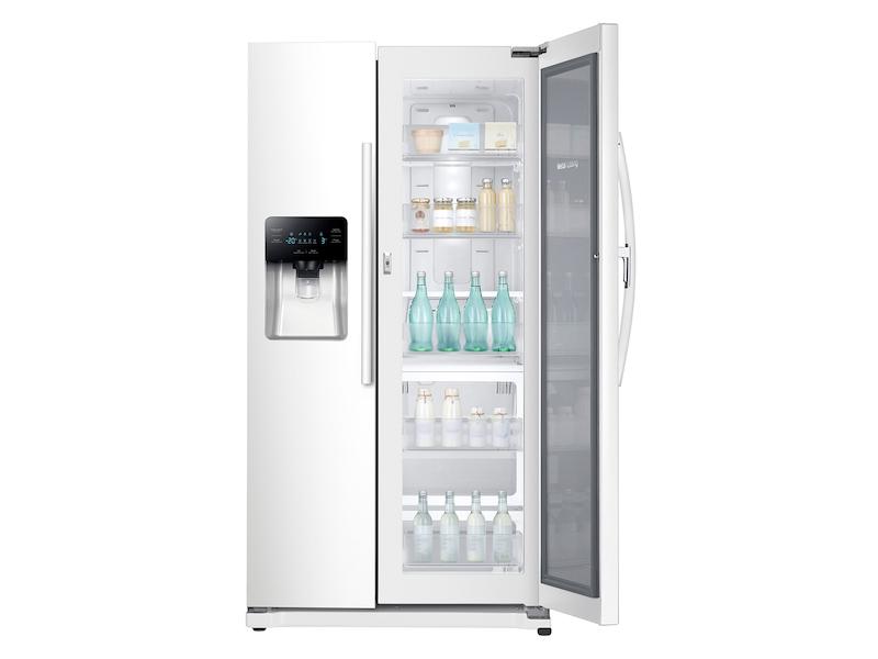 25 cu. ft. Food Showcase Side-by-Side Refrigerator with Metal Cooling in White