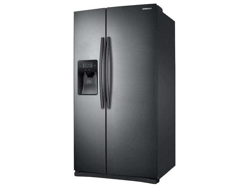 25 cu. ft. Side-by-Side Refrigerator with LED Lighting in Black Stainless Steel