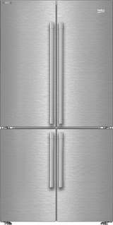 36" French Four-Door Stainless Steel Refrigerator with auto Ice Maker, Water Dispenser