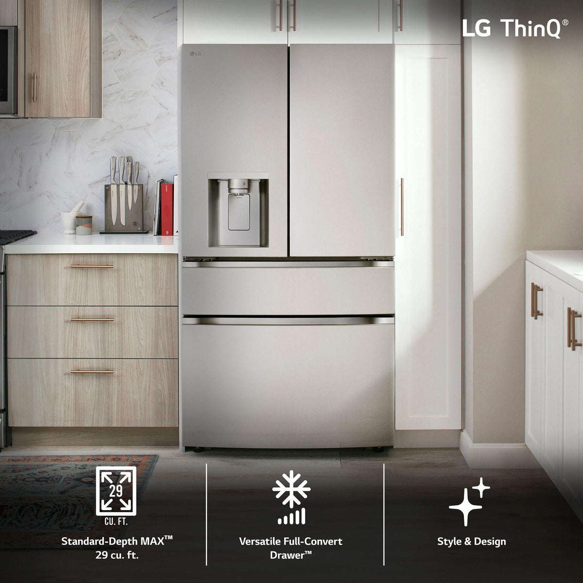 29 cu. ft. Smart Standard-Depth MAX™ 4-Door French Door Refrigerator with Full-Convert Drawer™