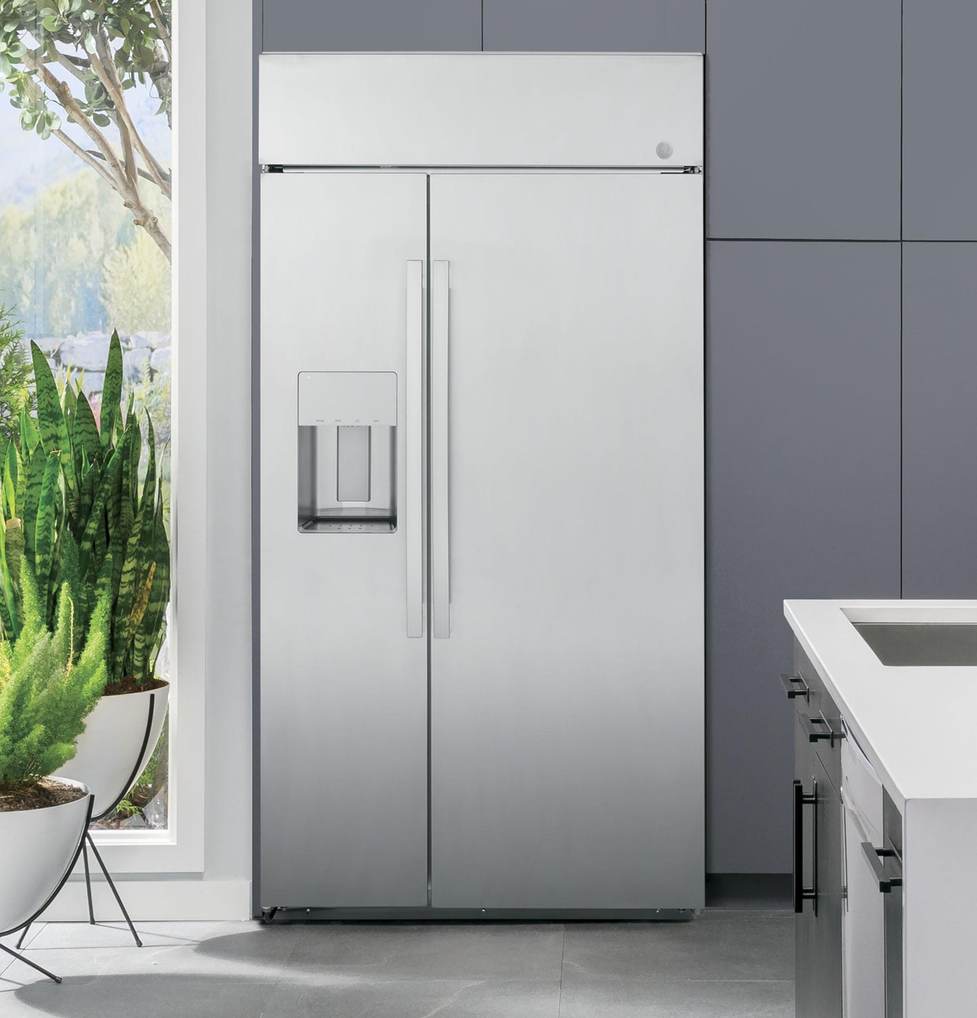 GE Profile™ Series 48" Smart Built-In Side-by-Side Refrigerator with Dispenser