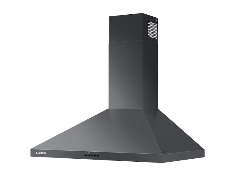 30" Wall Mount Hood in Black Stainless Steel