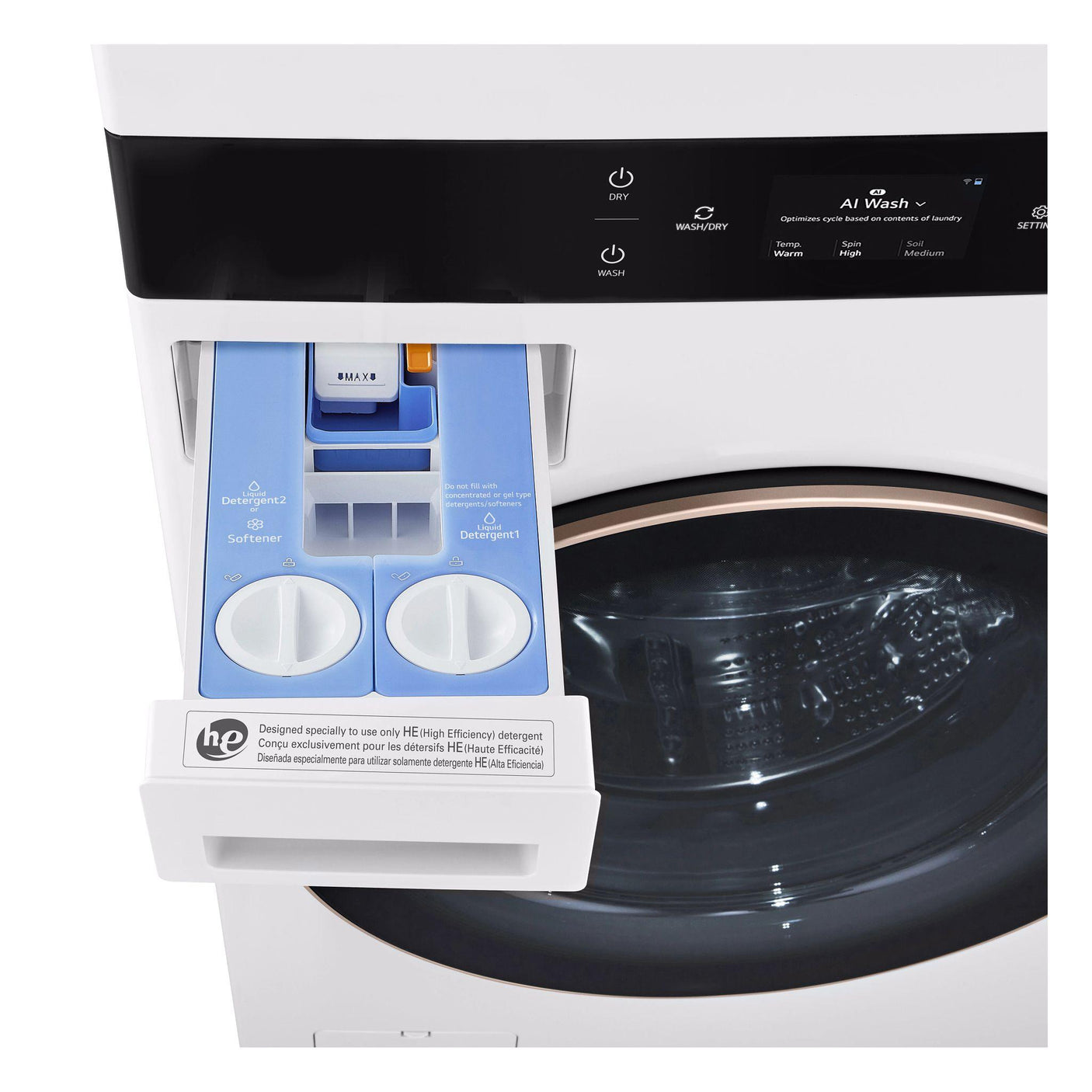 LG STUDIO WashTower™ with 5.0 cu.ft. Washer & 7.4 cu.ft. Dryer - Essence White