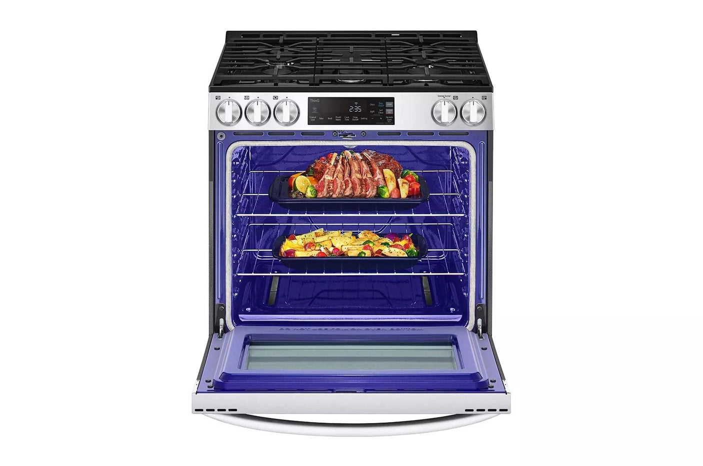 5.8 cu.ft. Gas Single OvenSlide-in Range, EasyClean® plus Self Clean, ThinQ™, Printproof™ StainlessSteel