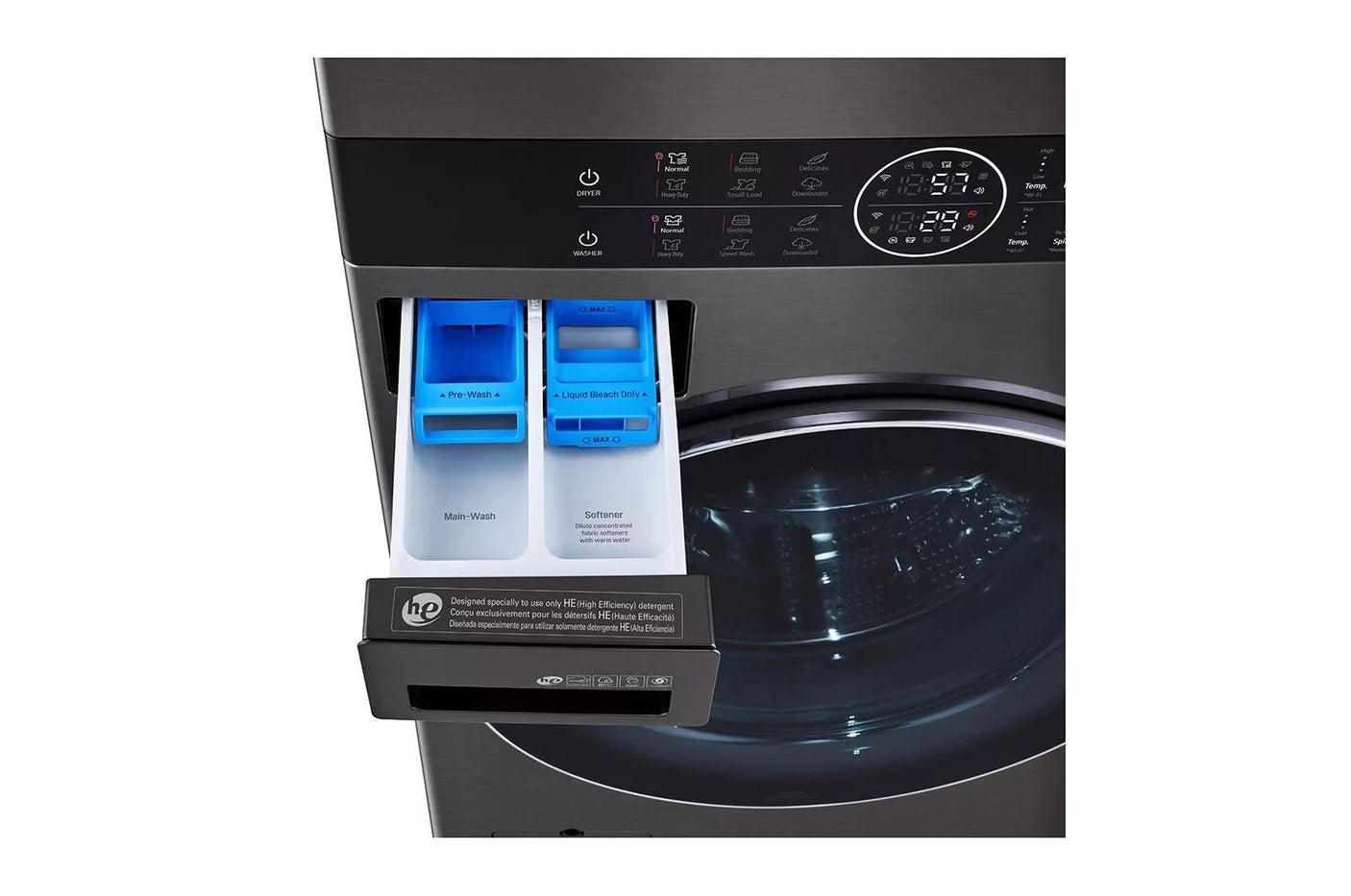 LG WashTower™ 4.5 cu. ft. Washer and 7.4 cu. ft. Electric Dryer - Black Steel