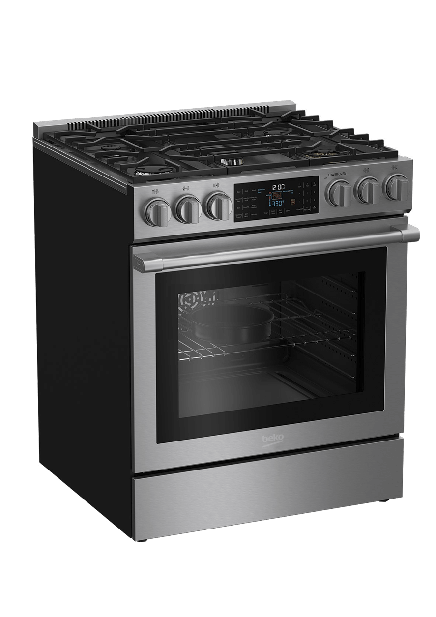 30" Stainless Steel Slide-In Dual Fuel Range