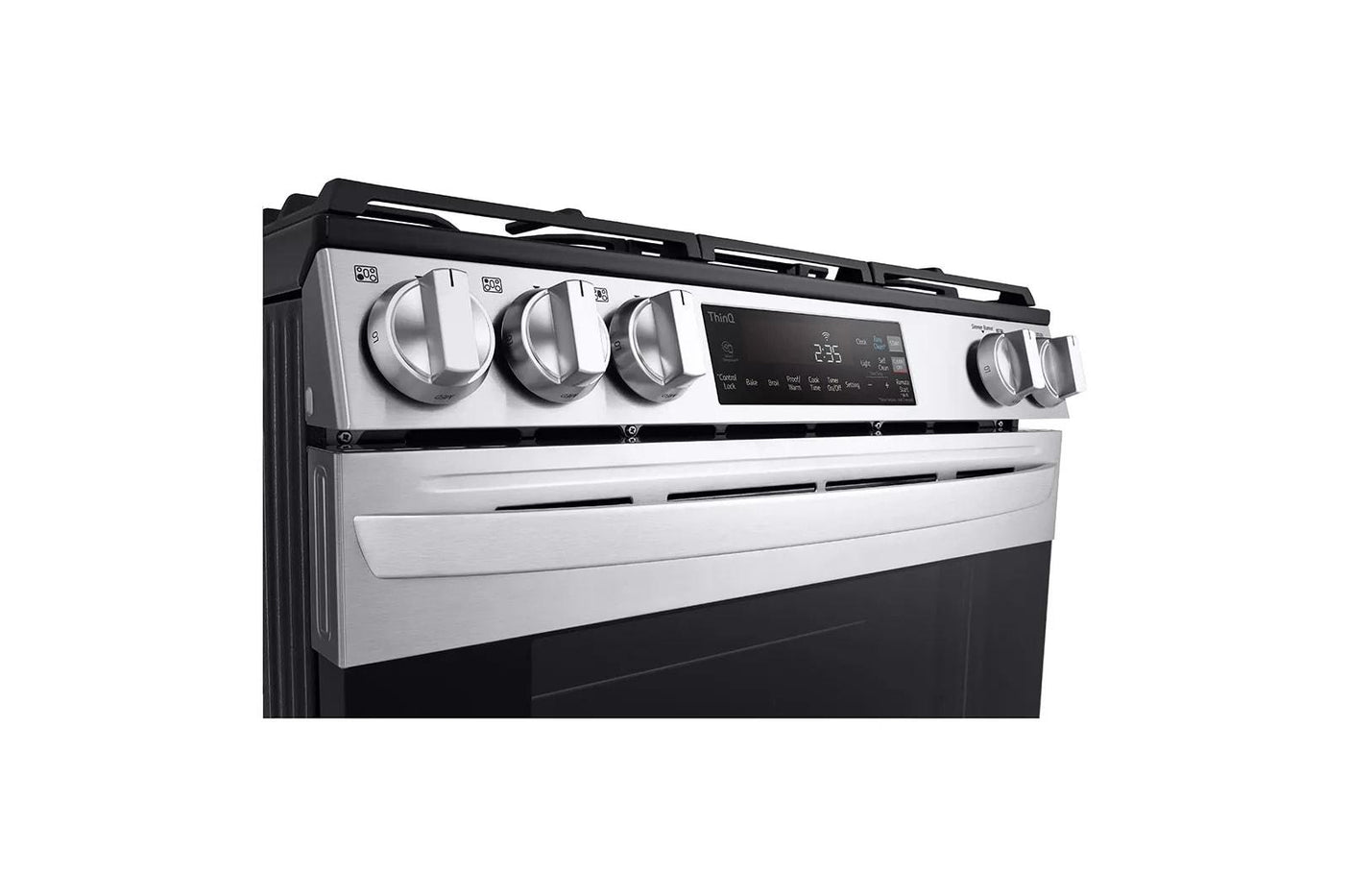 5.8 cu.ft. Gas Single OvenSlide-in Range, EasyClean® plus Self Clean, ThinQ™, Printproof™ StainlessSteel