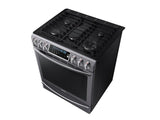 5.8 cu. ft. Slide-In Gas Range with True Convection in Black Stainless Steel