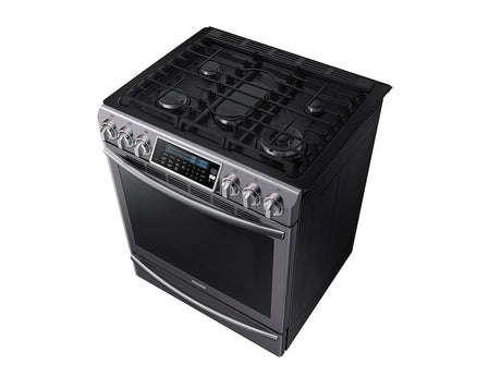 5.8 cu. ft. Slide-In Gas Range with True Convection in Black Stainless Steel