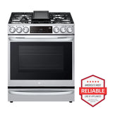 6.3 cu. ft. Smart Gas Slide-in Range with InstaView® ProBake Convection®, Air Fry, and Air Sous Vide
