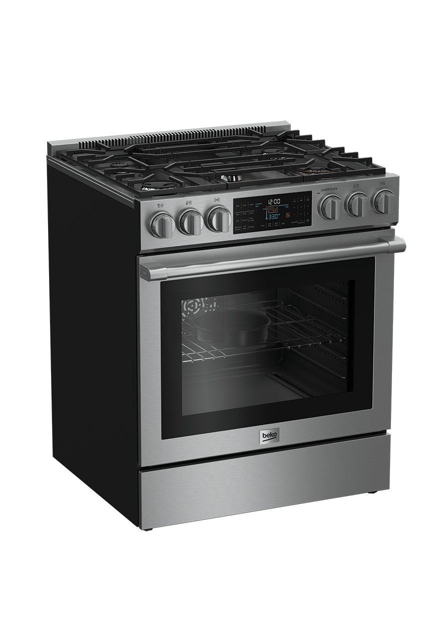 30" Stainless Steel Slide-In Dual Fuel Range