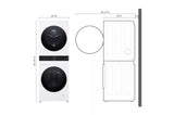 Compact Single Unit LG WashTower™ with Center Control™ 2.4 cu.ft. Front Load Washer and 4.2 cu.ft. Electric Ventless HeatPump™ Dryer
