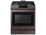 Bespoke Smart Slide-in Gas Range 6.0 cu. ft. with Smart Dial, Air Fry & Wi-Fi in Tuscan Steel