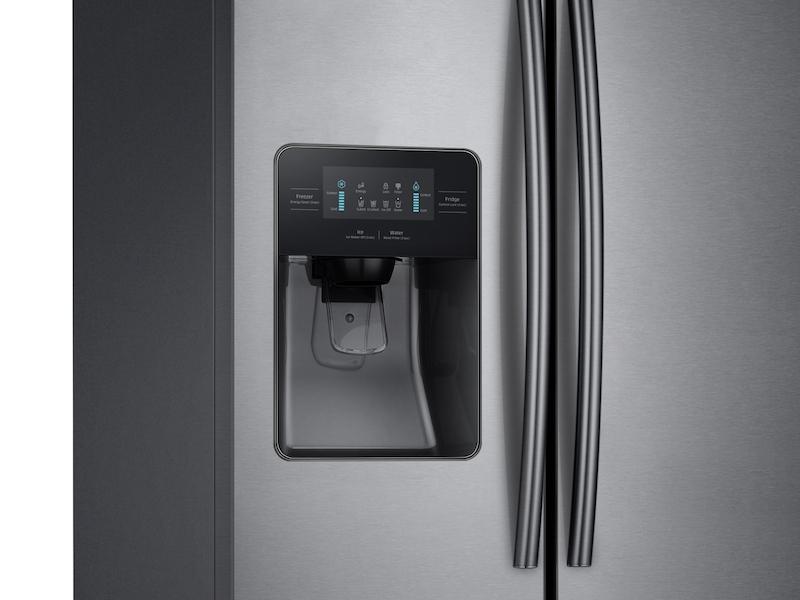 25 cu. ft. Side-by-Side Refrigerator with LED Lighting in Black Stainless Steel