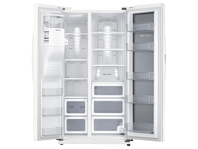 25 cu. ft. Food Showcase Side-by-Side Refrigerator with Metal Cooling in White