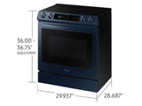 Bespoke Smart Slide-in Electric Range 6.3 cu. ft. with Smart Dial & Air Fry in Navy Steel
