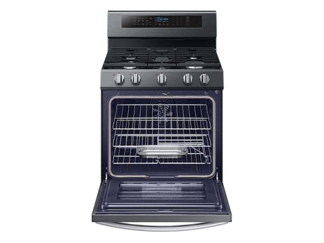 5.8 cu. ft. Freestanding Gas Range with True Convection and Steam Reheat in Black Stainless Steel