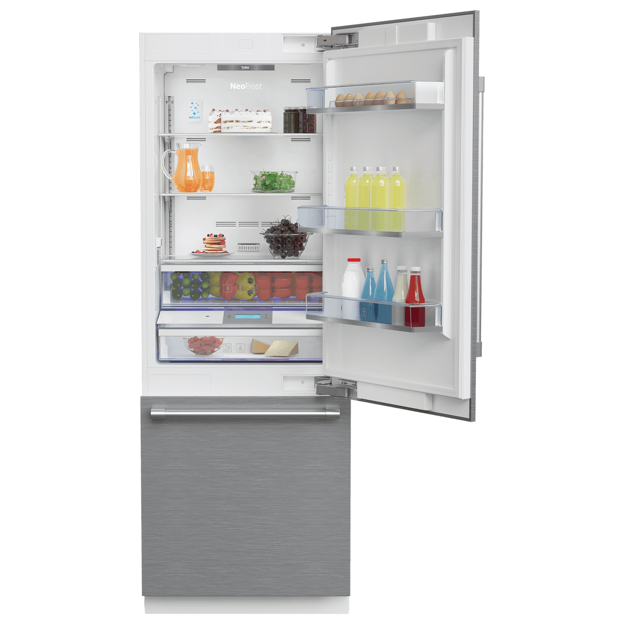 30" Freezer Bottom Built-In Refrigerator with Auto Ice Maker and Internal Water Dispenser