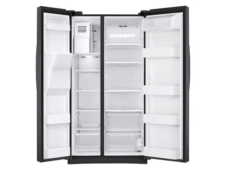 25 cu. ft. Side-by-Side Refrigerator with LED Lighting in Black Stainless Steel