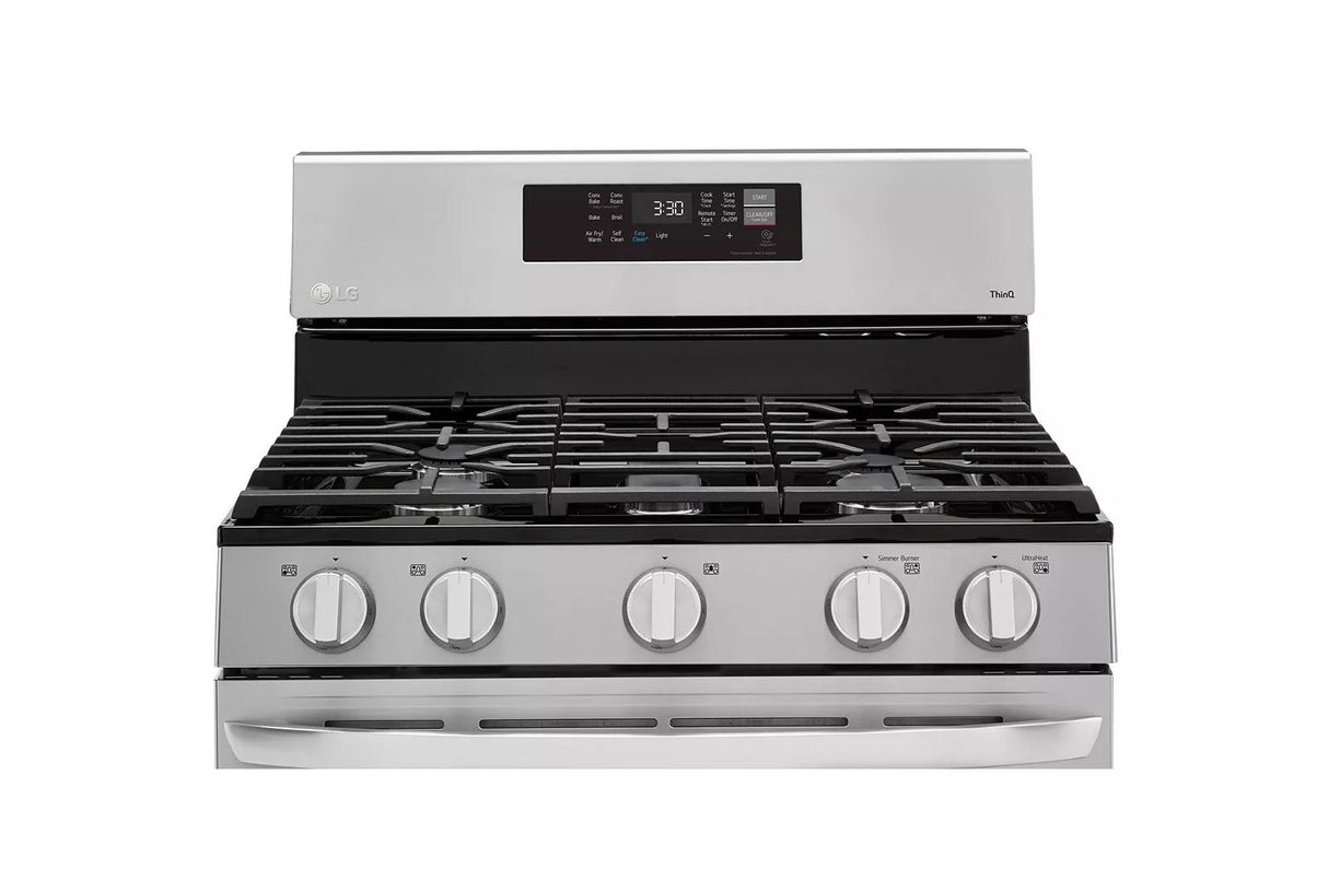 LG 2 Piece Gas Range and Over the Range Microwave Set  LRGL5823S & MVEL2033F