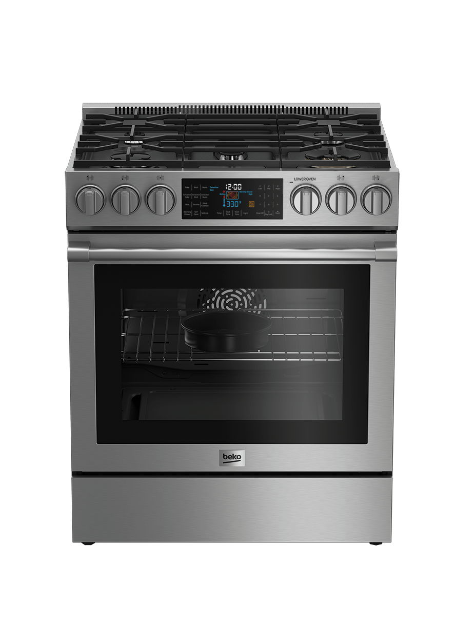 30" Stainless Steel Slide-In Dual Fuel Range