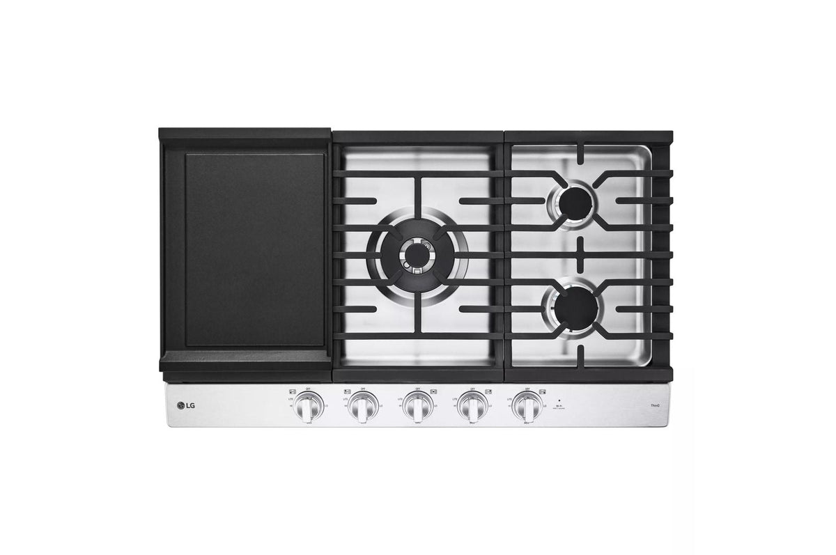 36" Smart Gas Cooktop with UltraHeat™ 22K BTU Dual Burner and LED Knobs