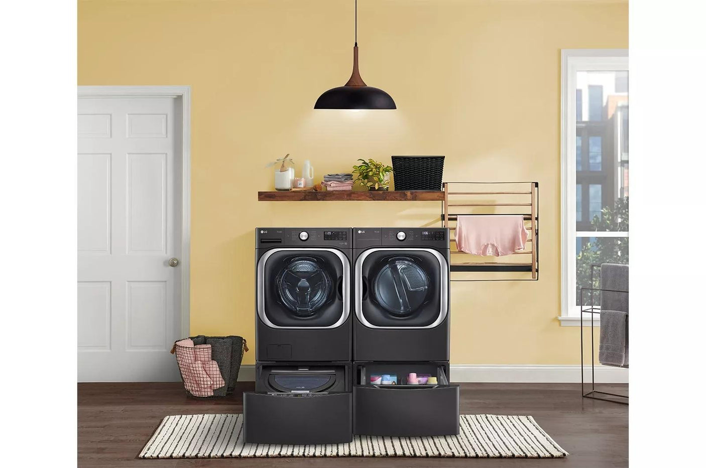 Laundry Pedestal - Black Steel