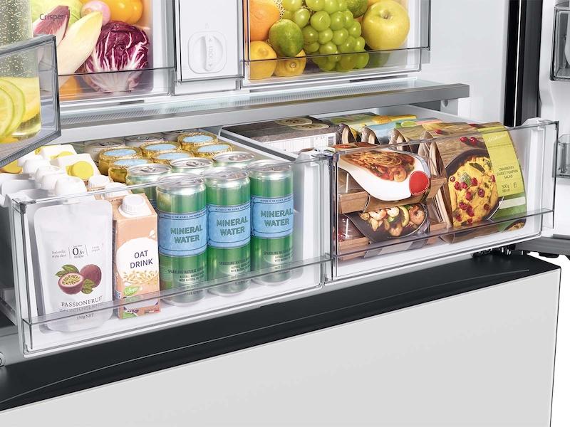 Bespoke 3-Door French Door Refrigerator (24 cu. ft.) with AutoFill Water Pitcher in White Glass