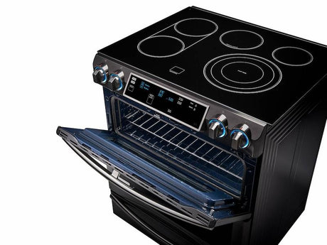 5.8 cu. ft. Slide-In Electric Range with Flex Duo™ & Dual Door in Black Stainless Steel