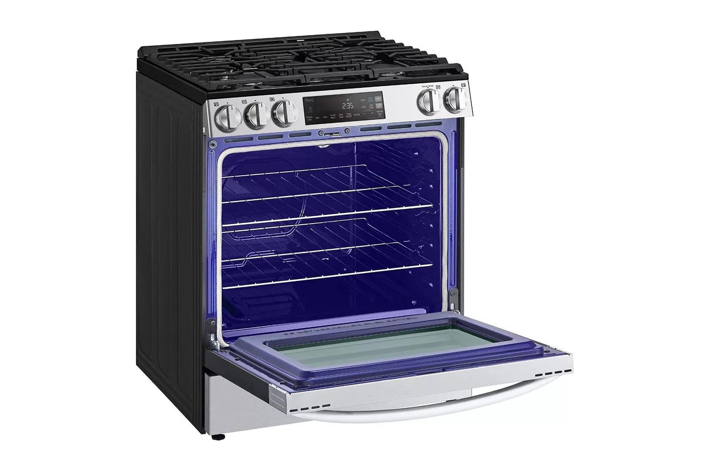 5.8 cu.ft. Gas Single OvenSlide-in Range, EasyClean® plus Self Clean, ThinQ™, Printproof™ StainlessSteel