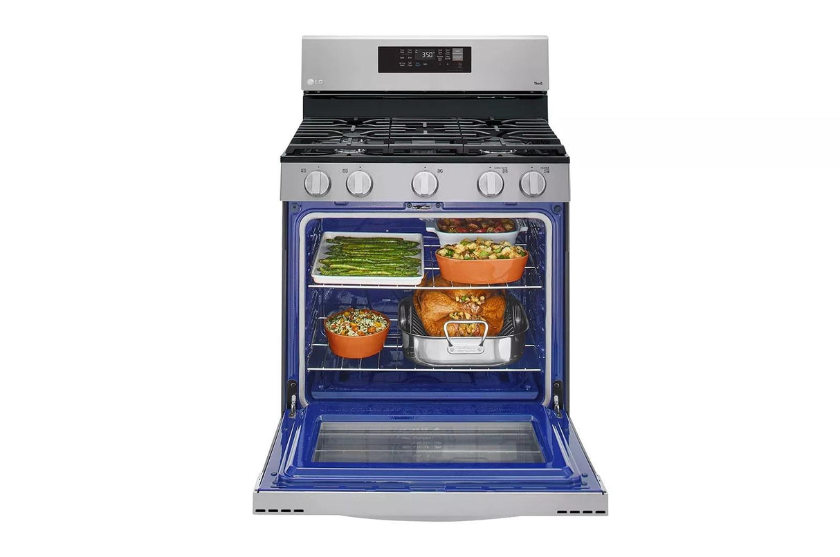 LG 2 Piece Gas Range and Over the Range Microwave Set  LRGL5823S & MVEL2033F