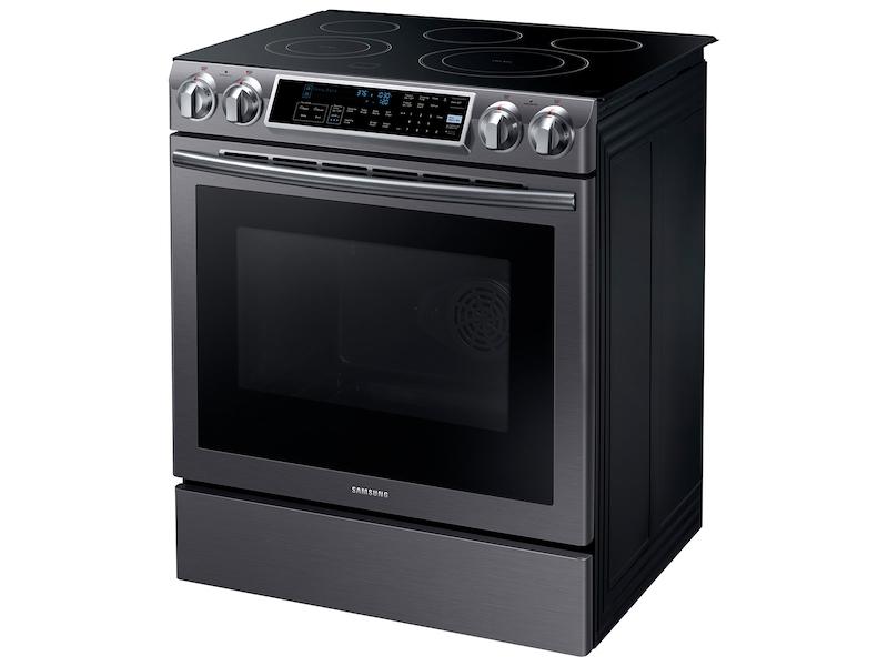 5.8 cu. ft. Slide-in Electric Range with Dual Convection in Black Stainless Steel