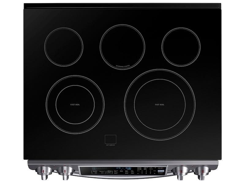 5.8 cu. ft. Slide-in Electric Range with Dual Convection in Black Stainless Steel