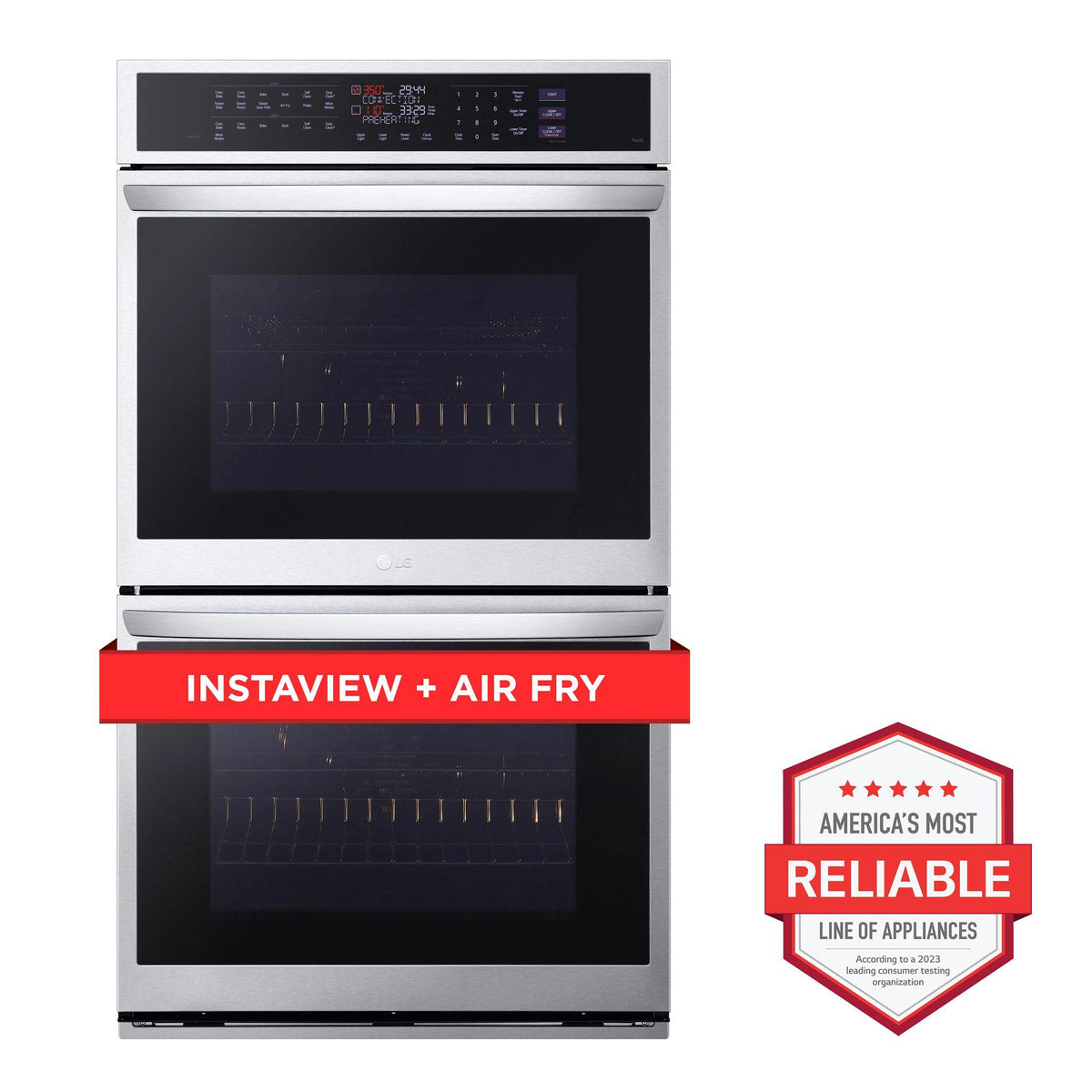 9.4 cu. ft. Smart Double Wall Oven with InstaView®, True Convection, Air Fry, and Steam Sous Vide