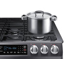 5.8 cu. ft. Slide-in Gas Range with Convection in Black Stainless Steel