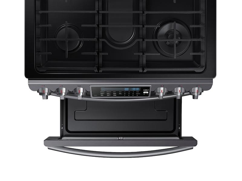 5.8 cu. ft. Slide-In Gas Range with True Convection in Black Stainless Steel
