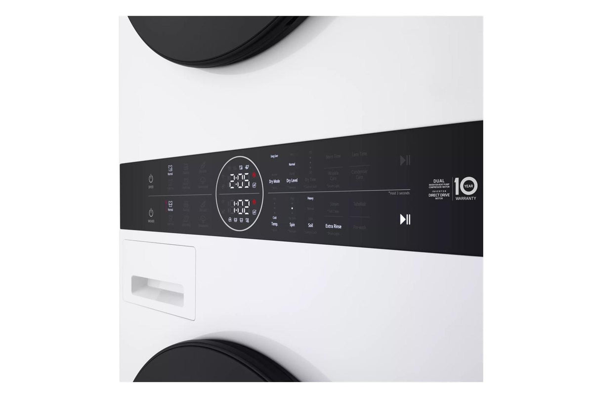 Compact Single Unit LG WashTower™ with Center Control™ 2.4 cu.ft. Front Load Washer and 4.2 cu.ft. Electric Ventless HeatPump™ Dryer