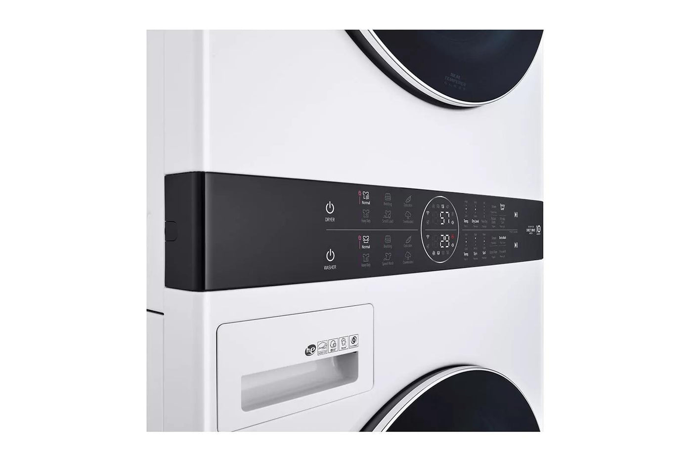 Single Unit Front Load LG WashTower™ with Center Control™ 4.5 cu. ft. Washer and 7.4 cu. ft. Gas Dryer