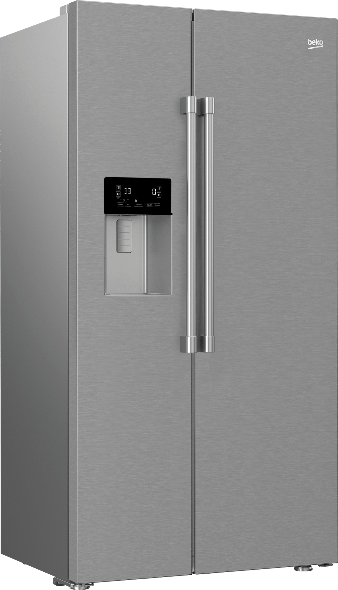 36" Side by Side Stainless Steel Refrigerator with Auto Ice and Water Through the Door