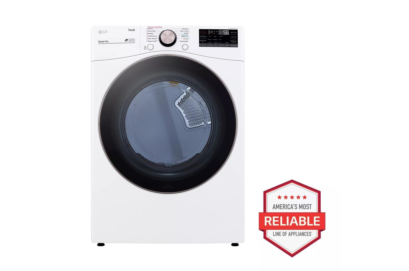 7.4 cu. ft. Large Capacity Front Load Gas Dryer - White