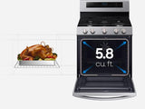 5.8 cu. ft. Freestanding Gas Range with True Convection and Steam Reheat in Black Stainless Steel