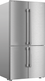 36" French Four-Door Stainless Steel Refrigerator with auto Ice Maker, Water Dispenser