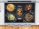 5.8 cu. ft. Freestanding Gas Range with True Convection and Steam Reheat in Black Stainless Steel