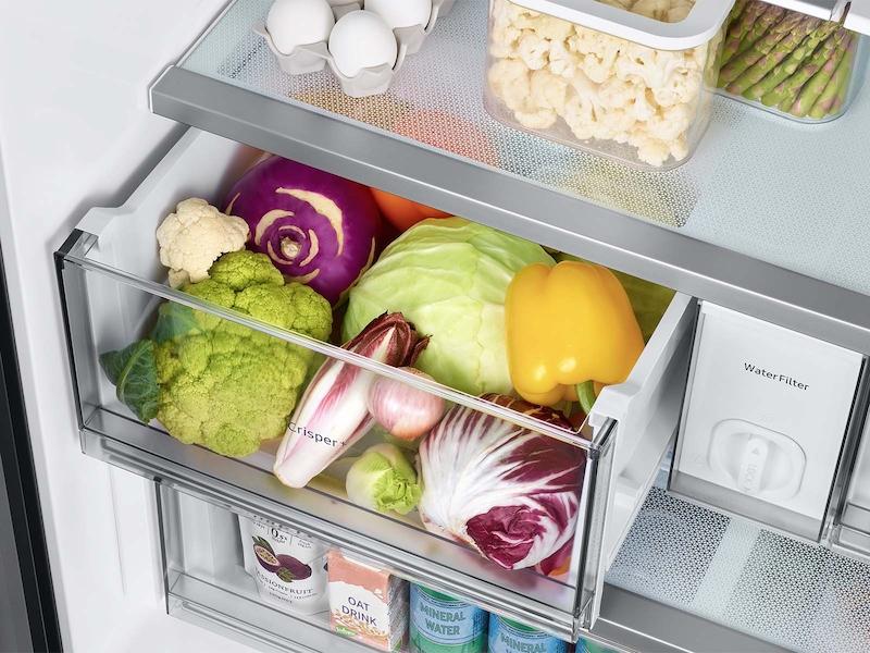 Bespoke 3-Door French Door Refrigerator (24 cu. ft.) with AutoFill Water Pitcher in White Glass