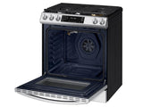 Bespoke 6.0 cu. ft. Smart Front Control Slide-In Gas Range with Air Fry & Wi-Fi in White Glass