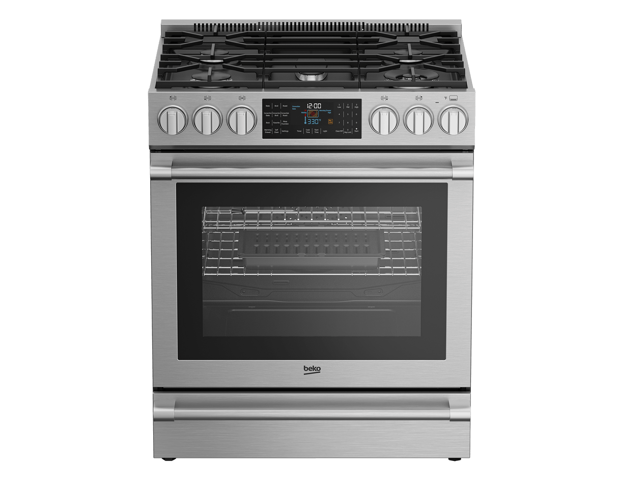 30" Stainless Steel Slide-In Dual Fuel Range