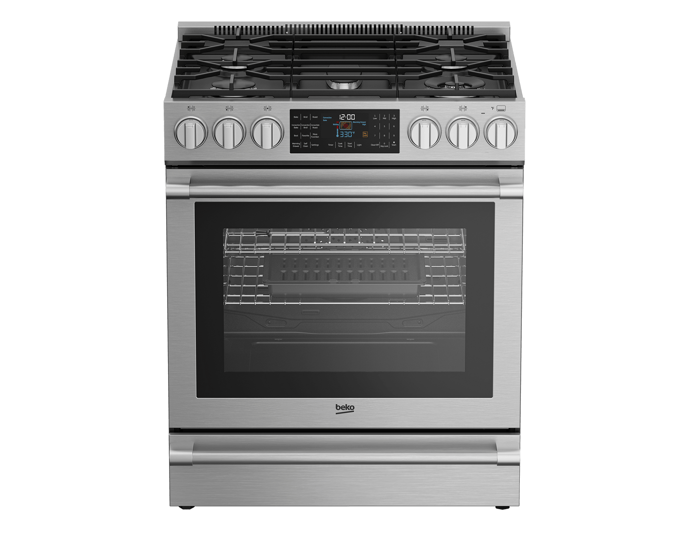 30" Stainless Steel Slide-In Dual Fuel Range