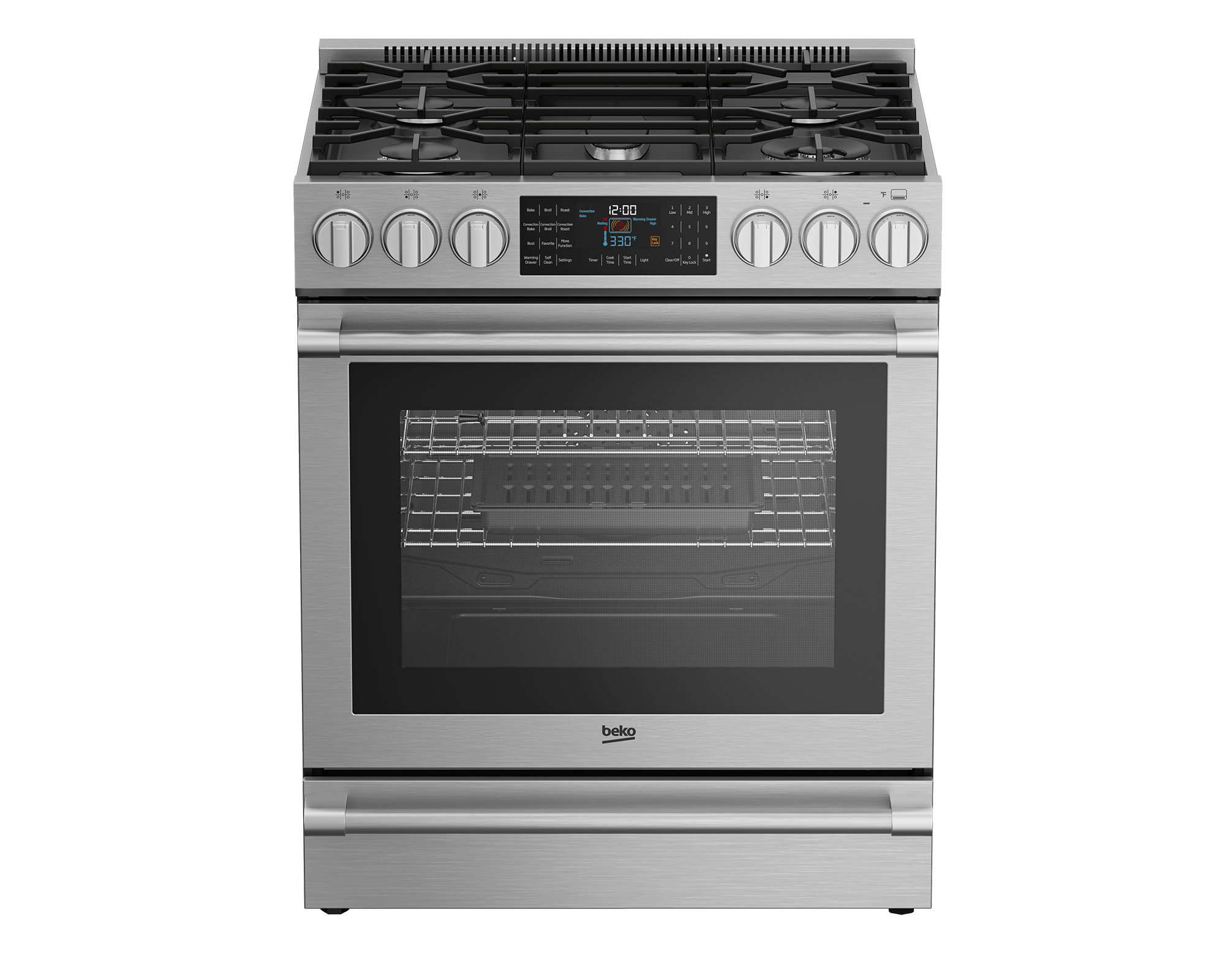 30" Stainless Steel Slide-In Dual Fuel Range